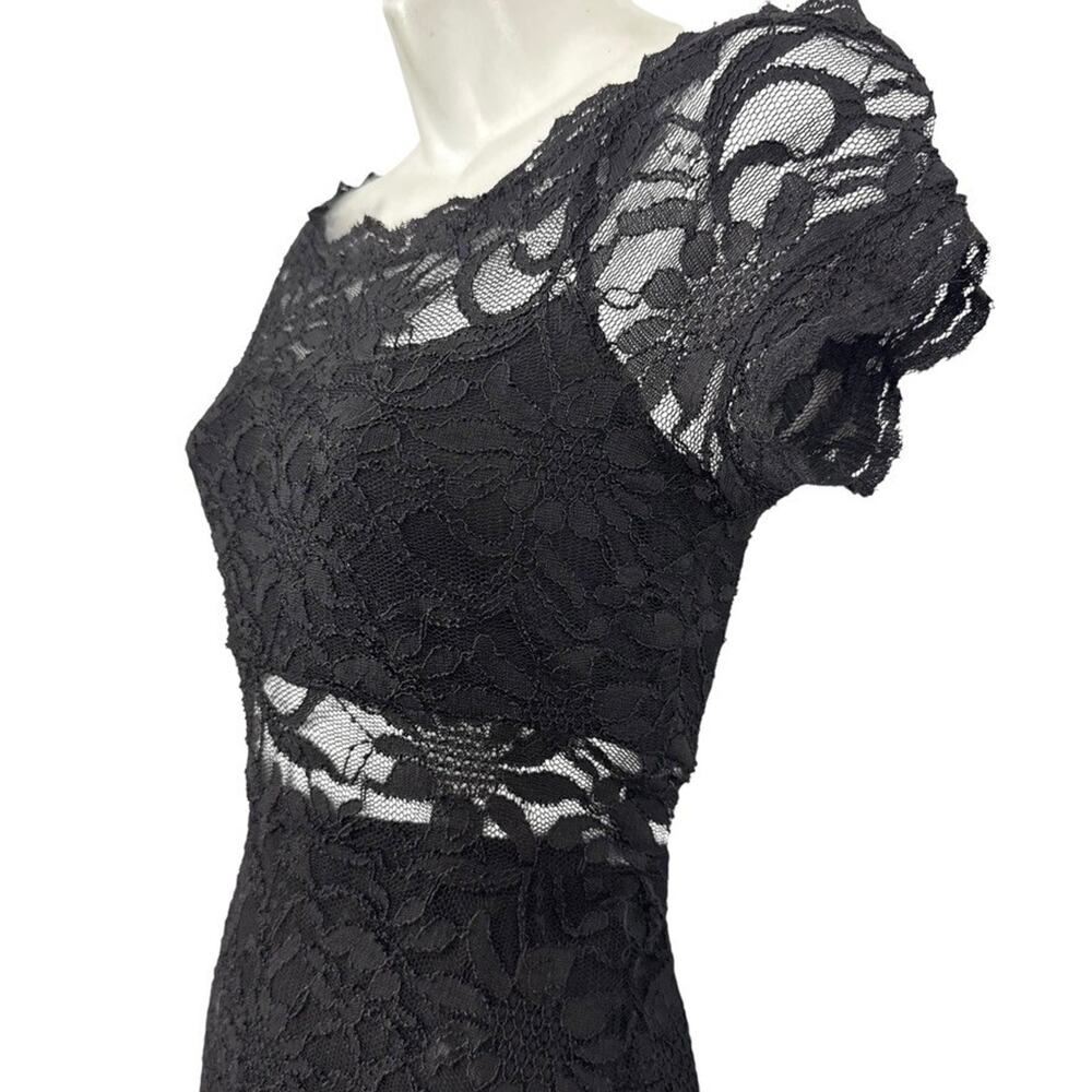Morgan & Co All Lace Sheer Fit & Flare Mermaid Prom Formal Evening Dress 5 / 6 - Picture 10 of 16